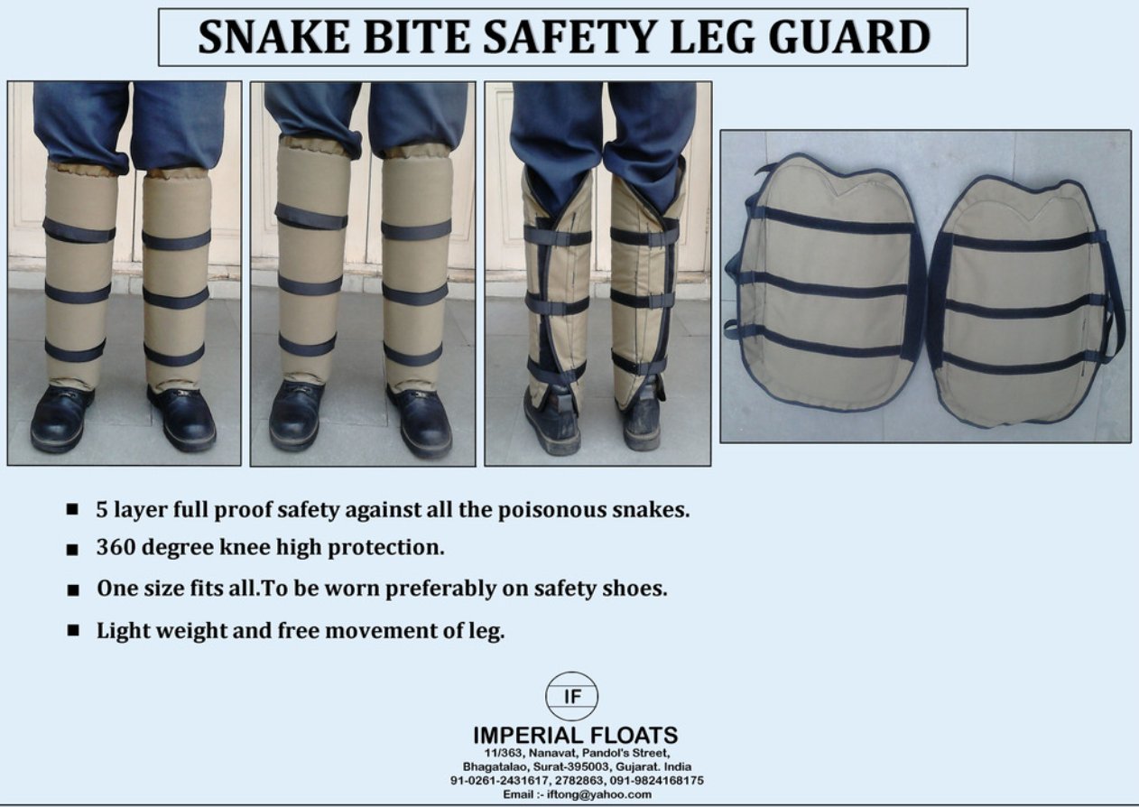 Snake Bite Safety Leg Guard Product Sheet